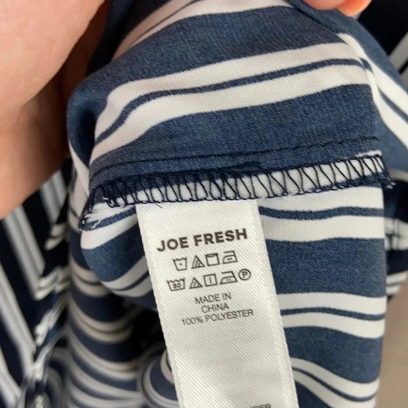 Joe Fresh Striped Button Long Sleeve Dress 2X - Picture 8 of 9